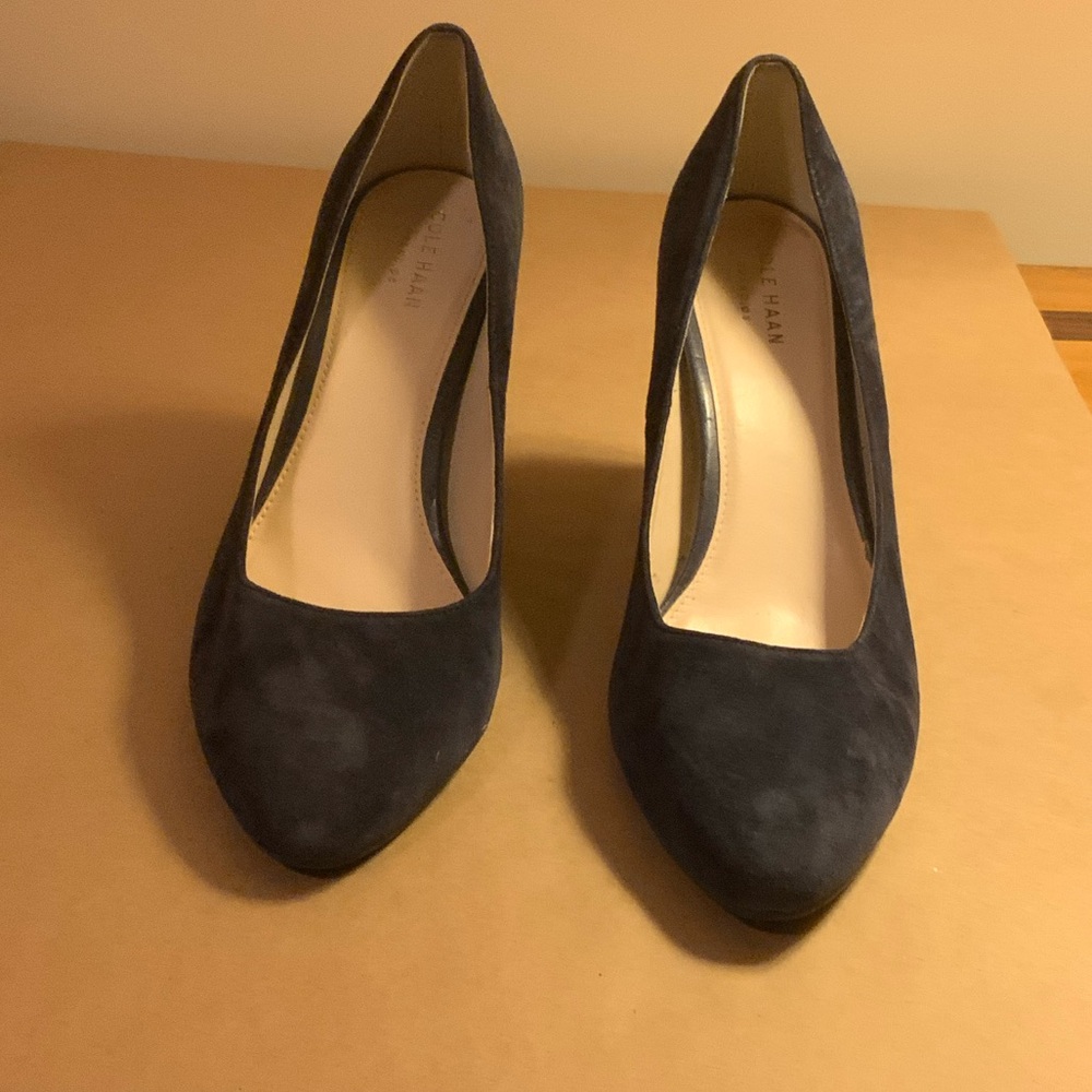 Cole Haan Dark Blue Suede Heels